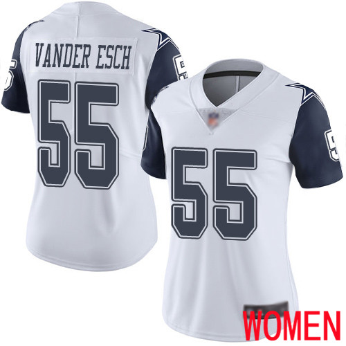 Women Dallas Cowboys Limited White Leighton Vander Esch #55 Rush Vapor Untouchable NFL Jersey